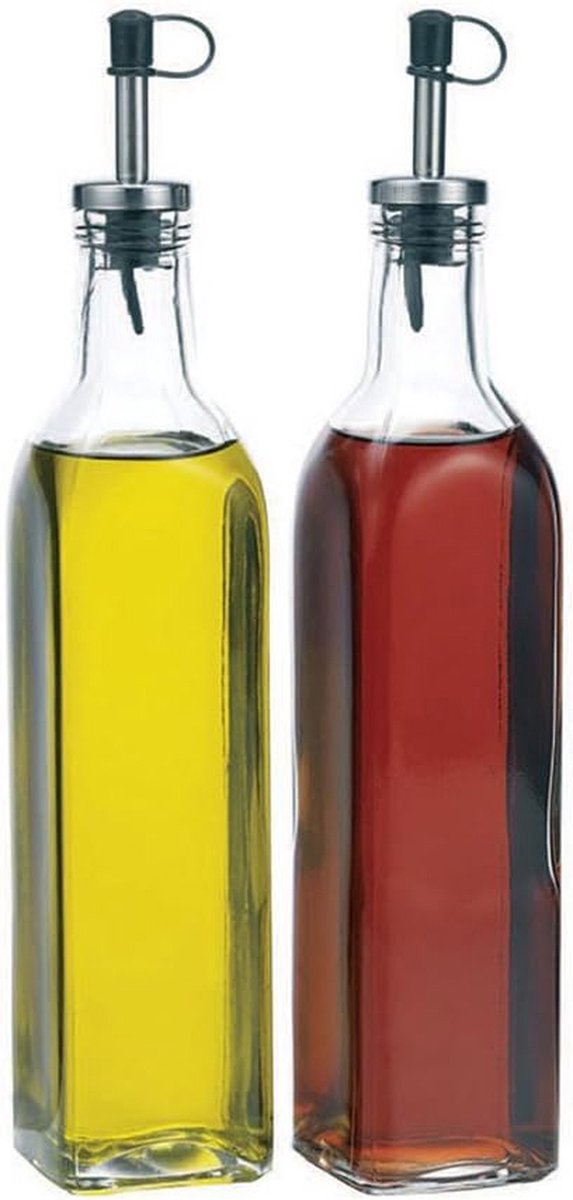 2 x - Bouteilles à huile et vinaigre pour la cuisine/la table - Bouteille de cuisine - Bouteille à huile en verre