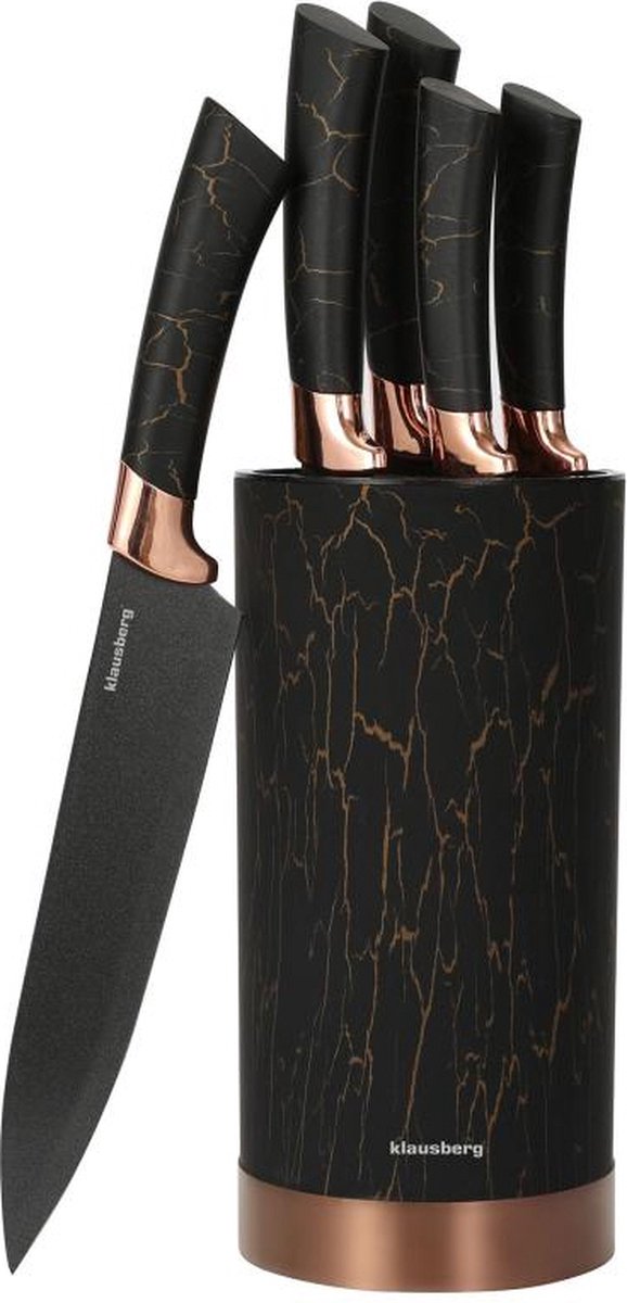 Klausberg 7799 - 6-piece knife set - Knife block - Modern - Black