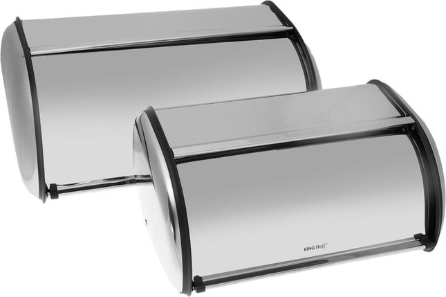 Kinghoff 3201 - bread bins - stainless steel - 43.5 x 27.5 x 18.5 cm and 36 x 24 x 15 cm