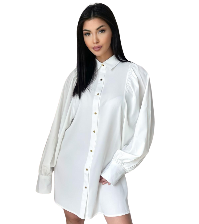 Luna blouse dames – in zwart, wit, beige en olijfgroen, maat S, M en L – foto 2