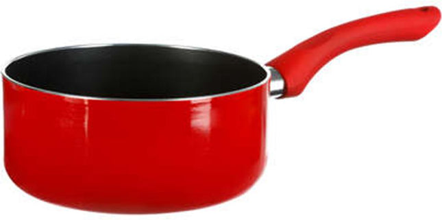 Steelpan / sauspan - Inductie - aluminium - rood / zwart - D18 cm