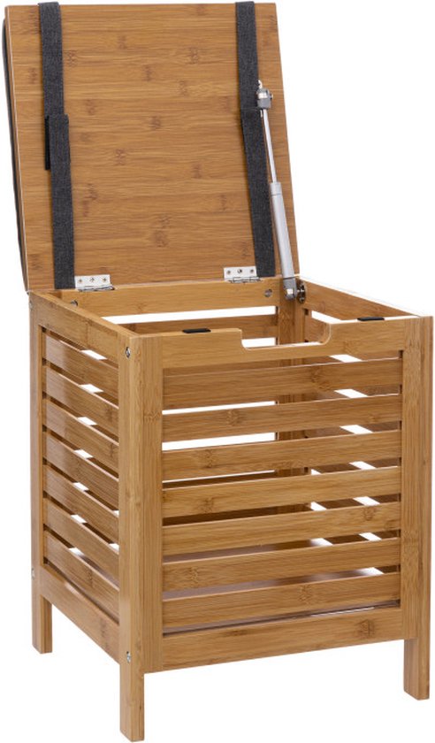 Banc de rangement en bambou 5Five avec coussin