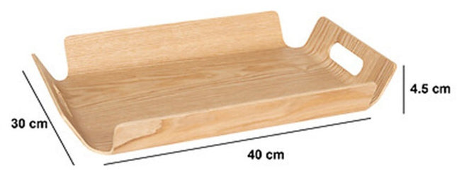 5Five Design Willow Wood Serving Tray - 40 x 30 cm - Light Brown - Character - for glasses and cups