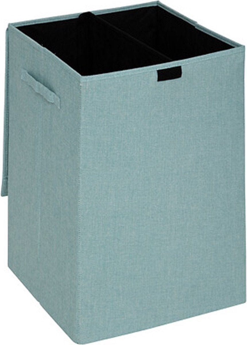 5Five Eureka sorteer wasmand met 2 vakken – 74 liter, 60 cm hoog, lichtblauw – foto 2