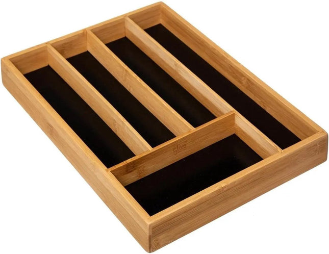 5Five houten bestekbak van bamboe – 5 vakken, 25 cm breed – foto 2