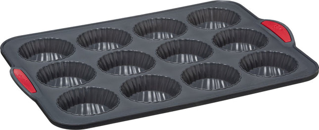 5Five siliconen muffinvorm voor 12 muffins of cupcakes – 33 x 23 cm, zwart