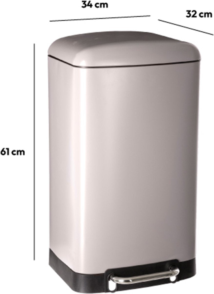 Corbeille à pédale / poubelle - 30 litres - Métal - Couleurs assorties
