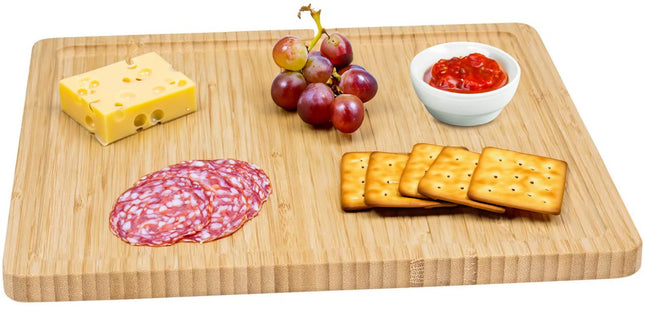 5Five Serveerplankje voor hapjes / fingerfood - 30 x 30 cm - bamboe hout - borrelplank - tapasplank