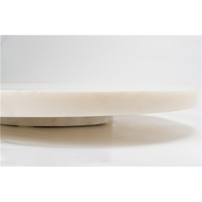 Draaiplateau van marmer en hout – serveerschaal die 360° draait, Ø ca. 30 cm – foto 2