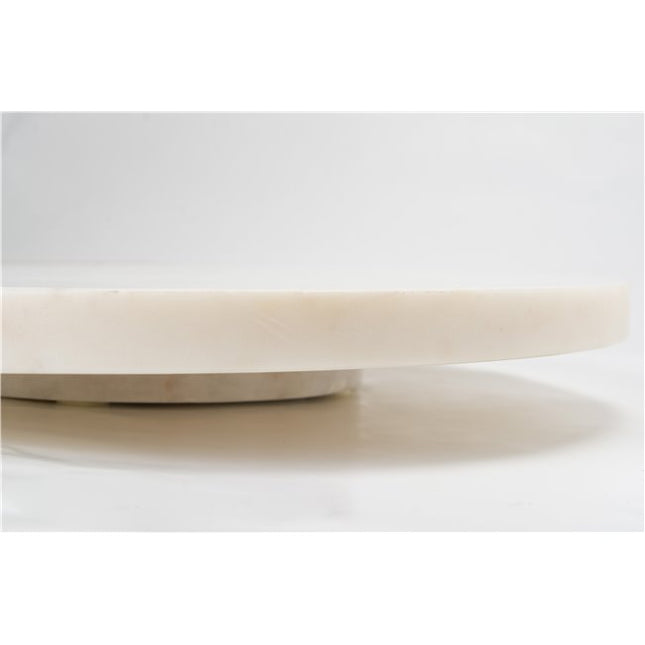Draaiplateau van marmer en hout – serveerschaal die 360° draait, Ø ca. 30 cm – foto 2
