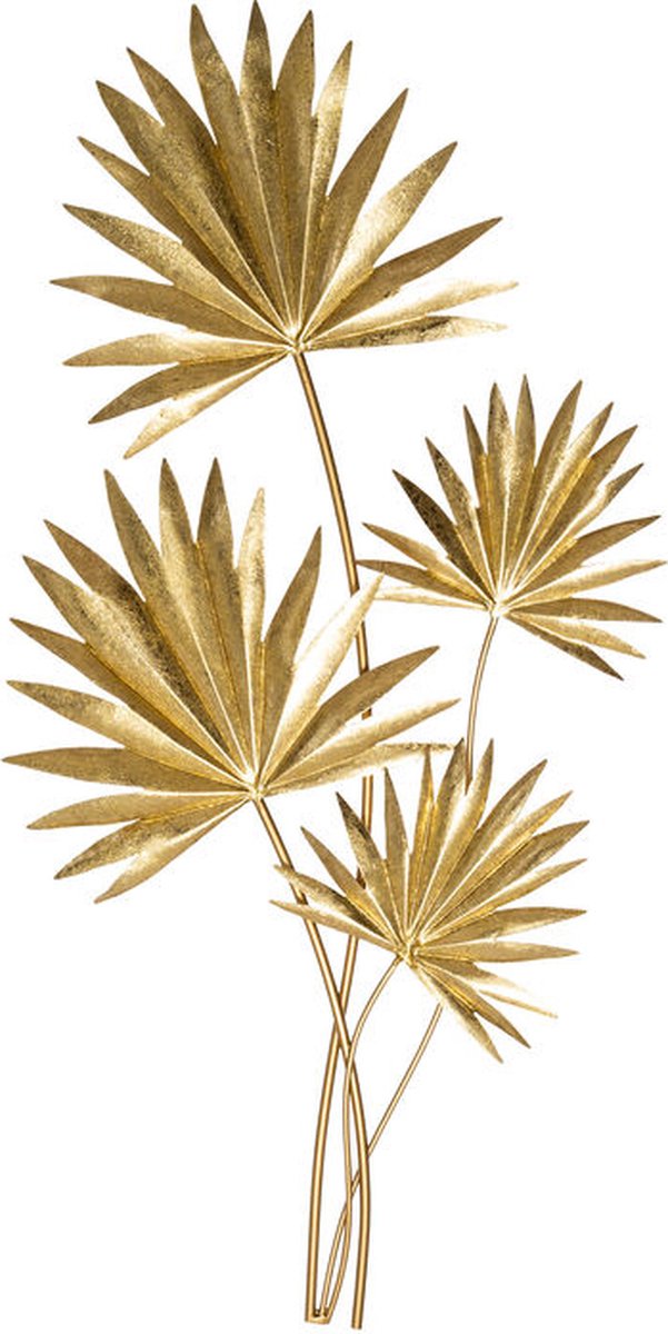 Décoration murale 4 feuilles de palmier 365 x 73 cm doré