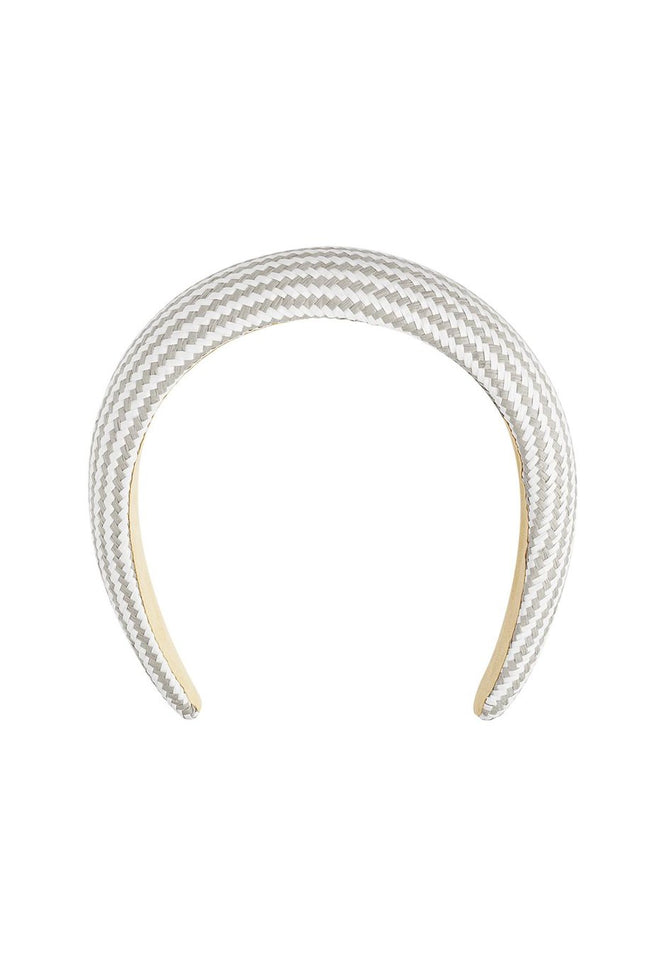 Haarband zigzag grijs/wit – stoffen haarband voor vrouwen met EPE-vulling
