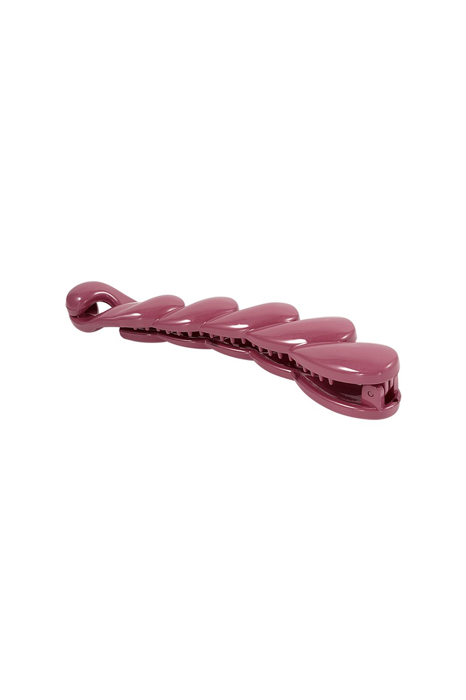 Pince à cheveux fuchsia tressée – Accessoire tendance – 12 cm – Matériau PC
