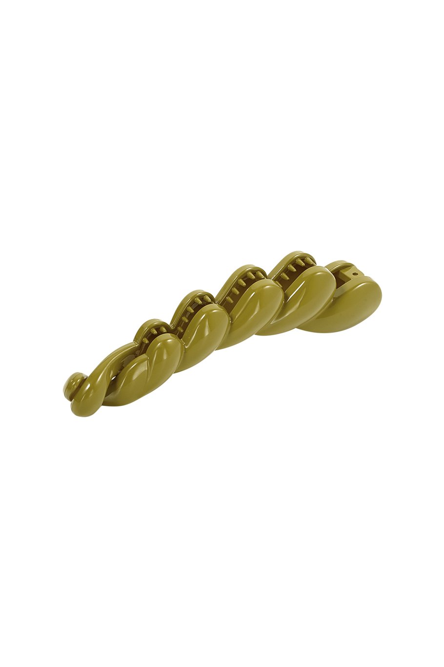 Grüne Haarspange im Flechtdesign – Trendiges Accessoire – 12 cm – PC-Material
