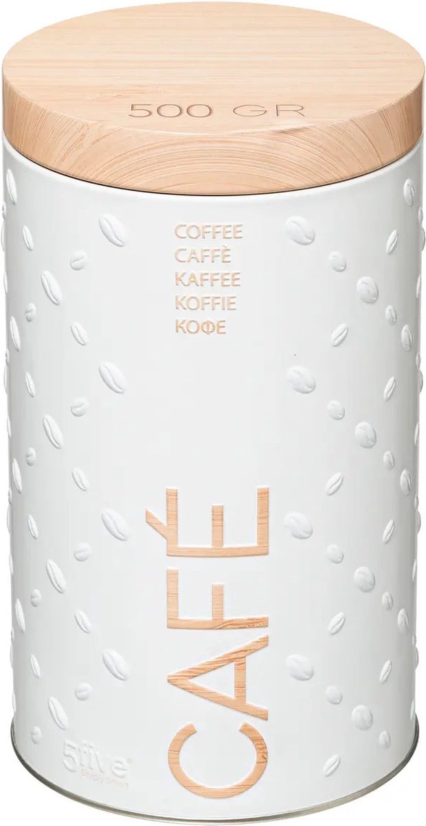 5Five Koffie voorraadbus / bewaarblik - metaal - 19 x 11 cm - 500 gram