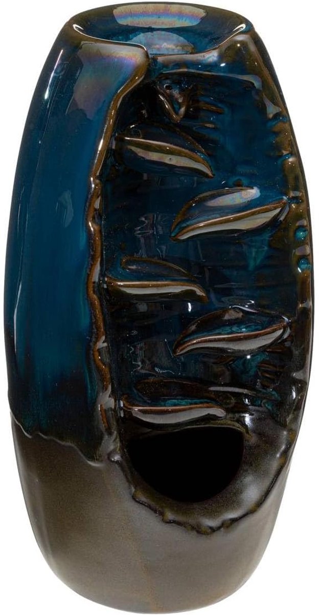 Incense Fountain - Dark Blue - 20 x 11 cm - Incense Burner for Sticks and Cones - Ceramic