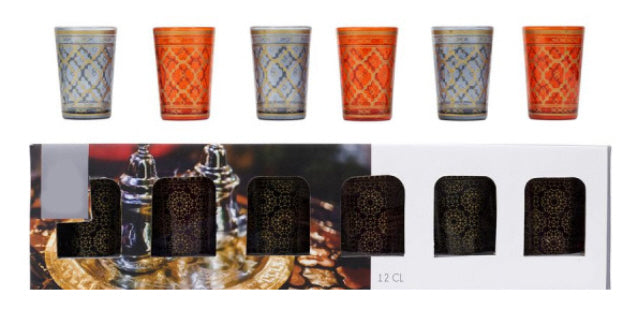 Marokkanische Teegläser mit Mustern 6er Set