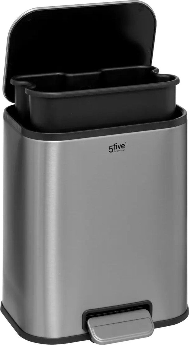 5Five Waste Bin - Metal 5L - Matte Stainless Steel