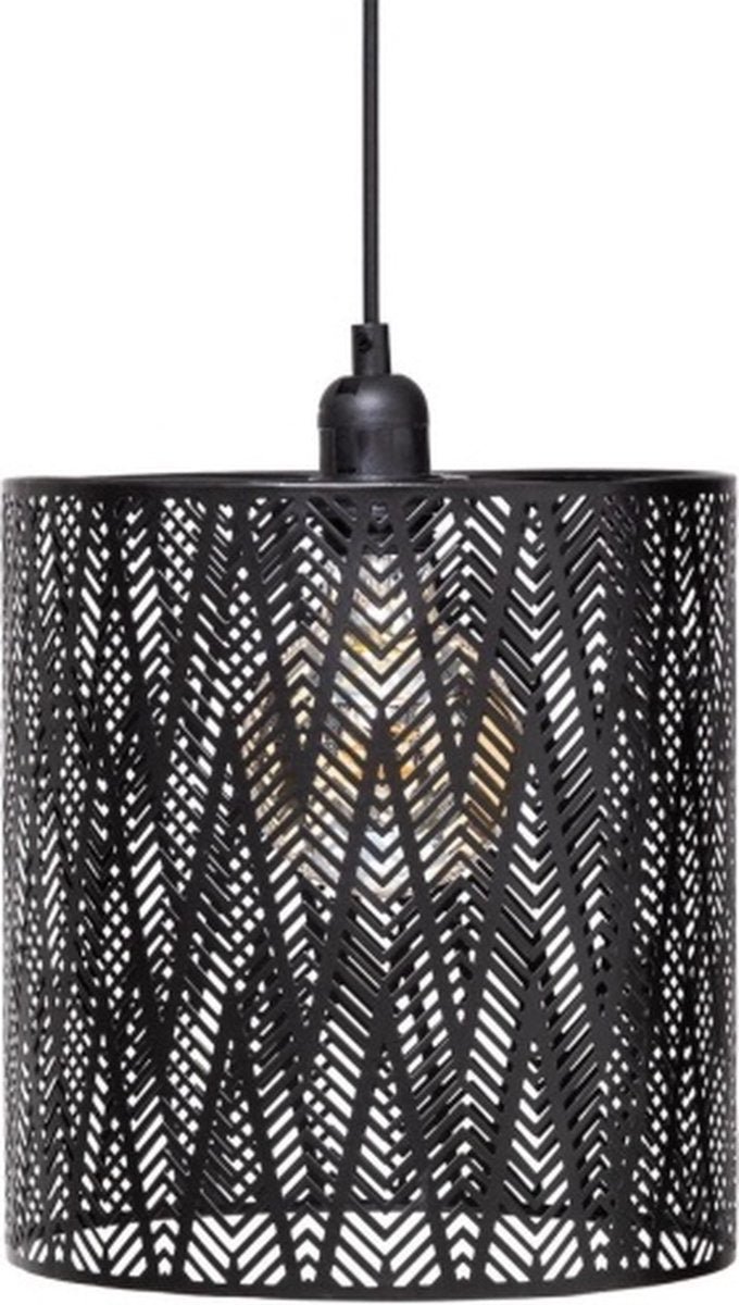 Atmosphera hanglamp Cota zwart – opengewerkte lamp van metaal, Ø 25 cm