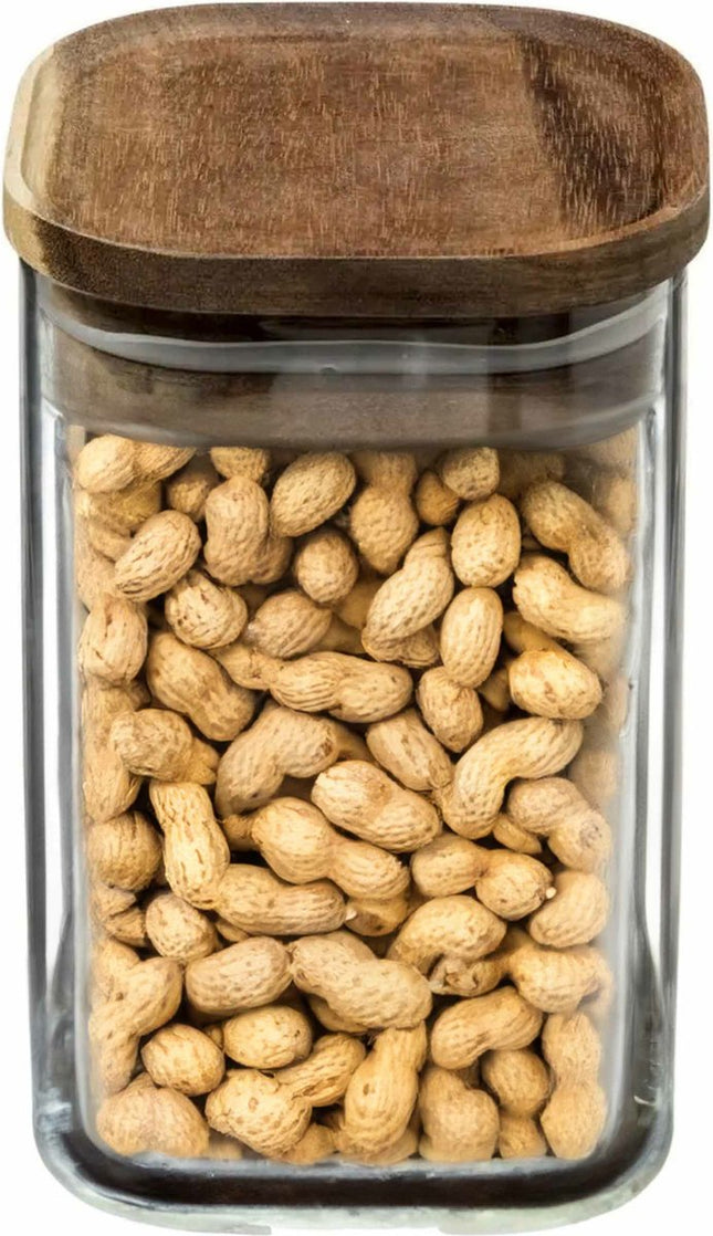 5Five voorraadpot met houten deksel – glas, acacia, 1 liter