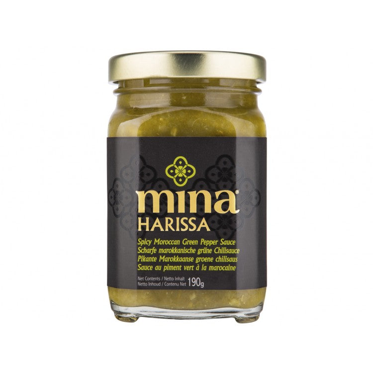 Mina groene harissa pikant 190 g – kruidenpasta met groene chilipeper