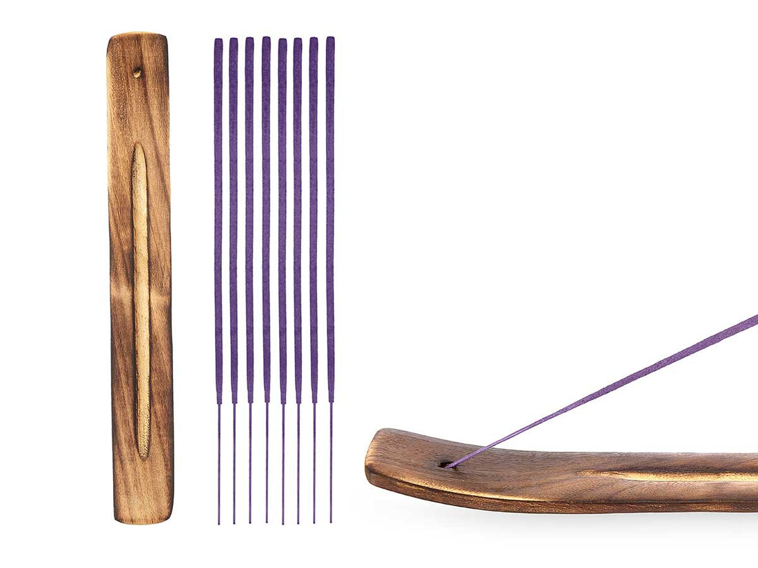 Set of 50 Lavender Reed Diffuser Sticks with Wooden Holder