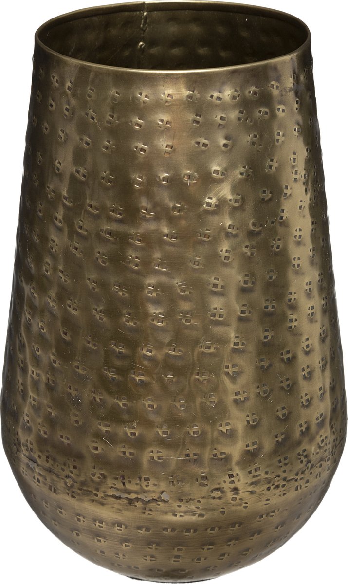 Atmosphera gouden vaas Oase – goudkleurig metaal, 23 cm hoog, Ø 15 cm