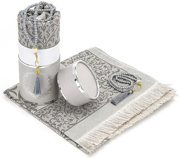 Geschenkset gebedskleed met tasbeeh – in ronde cadeaubox met gouden rand – foto 8