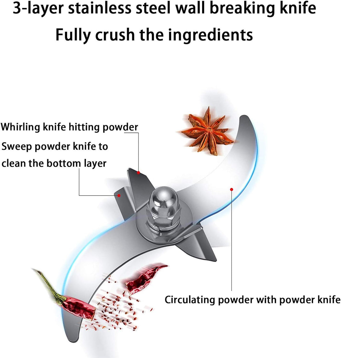 Moulin multifonctionnel - Moulin à épices électrique - Moulin à grains - 700g