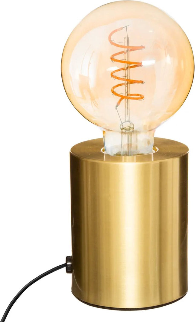 Design tafellamp goud – kleine lamp van glanzend metaal, 10,5 cm hoog