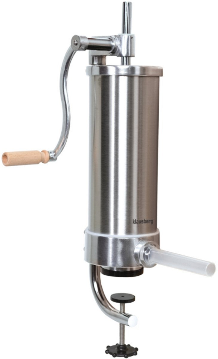 Klausberg KB-7926 Vertikale Wurstfüllmaschine | 3 kg Kapazität | Edelstahl | Mit 4 Füllrohren | Fleischfüller | Wurstmacher
