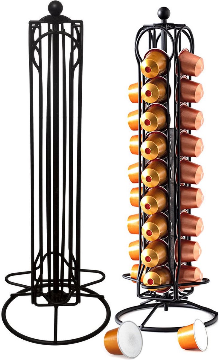 Draaibare cuphouder nespresso zwart - 36 capsules - Pod Holder
