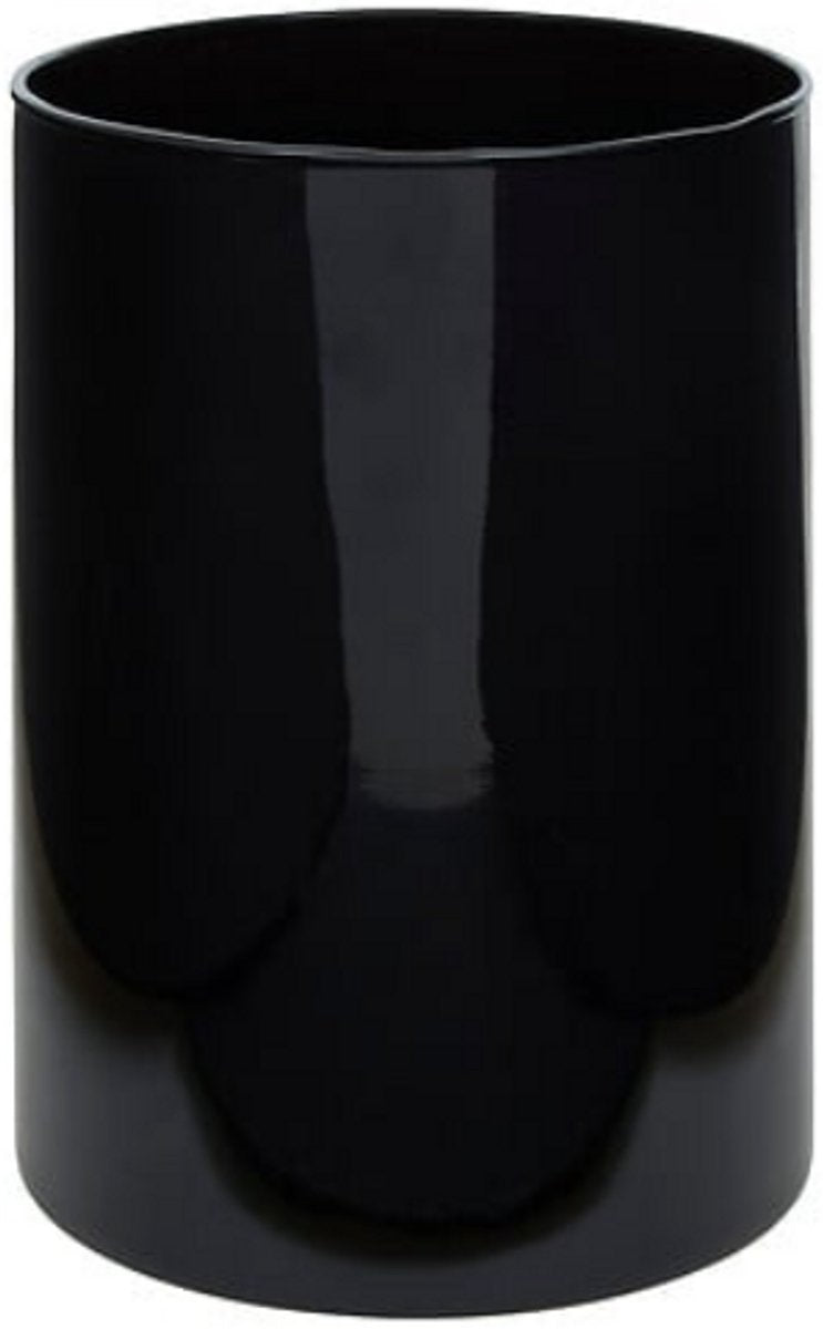Lidy Glass Vase 20 cm - Black - Diameter 14 cm - Home Decoration - Flower Vase - Transparent - Glass - Black