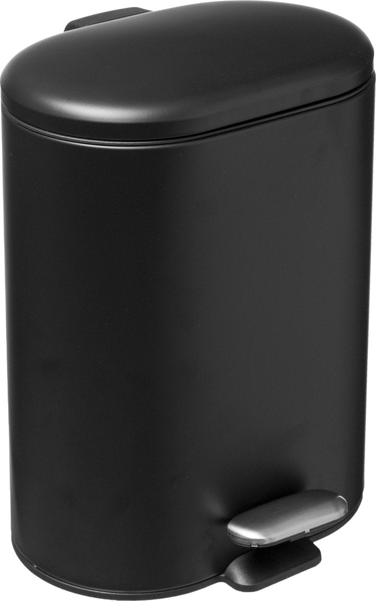 5Five - Waste bin - Trash can - 6L - Pedal bin - Soft close - Black