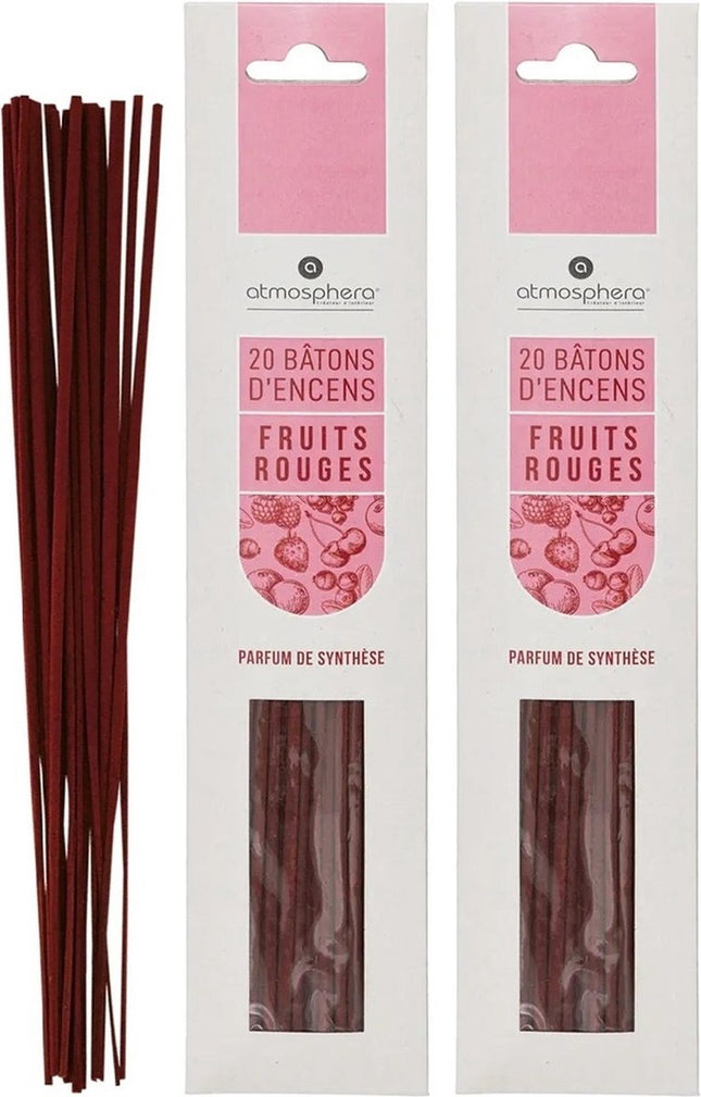 Bâtonnets d'encens Atmosphera parfum mélange de fruits - lot économique - 40 bâtonnets - 25 cm - Relaxant - Apaisant