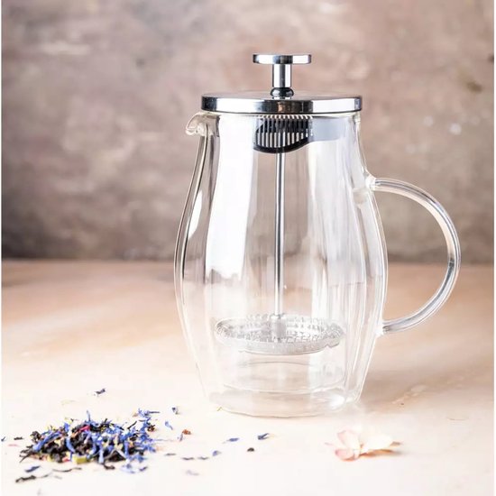 Klausberg KB7682 piston koffie- en theezetter – dubbelwandig glas, 0,35 liter
