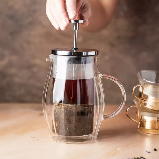 Klausberg KB7682 piston koffie- en theezetter – dubbelwandig glas, 0,35 liter – foto 3