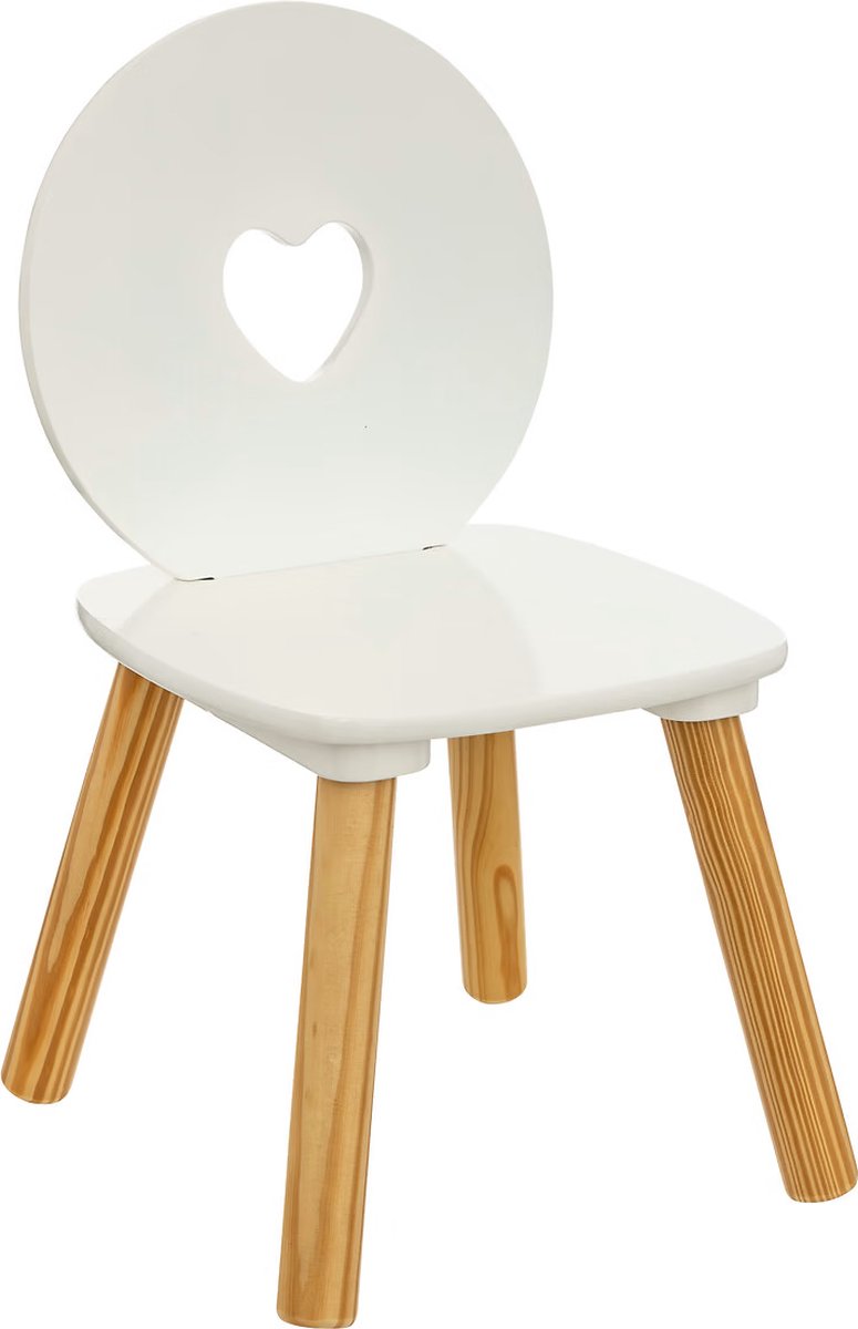 Atmosphera Kids Chaise enfant cœur - 30x30xH52cm - Blanc