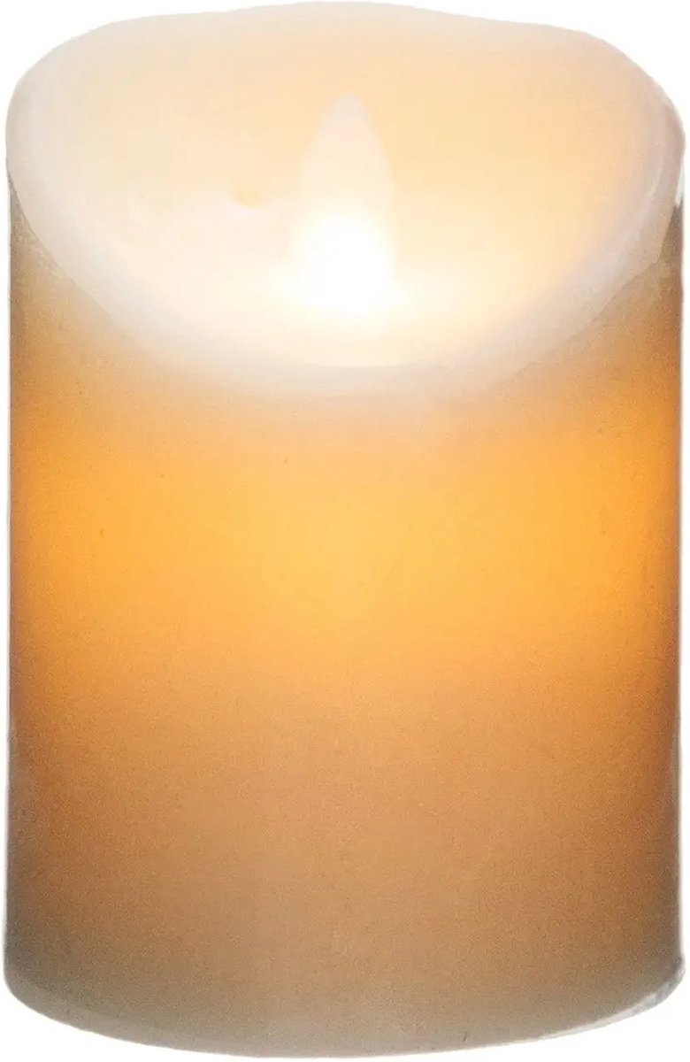 Atmosphera LED pillar candle - 1x piece - Warm light - White - 10 x 14.5 cm