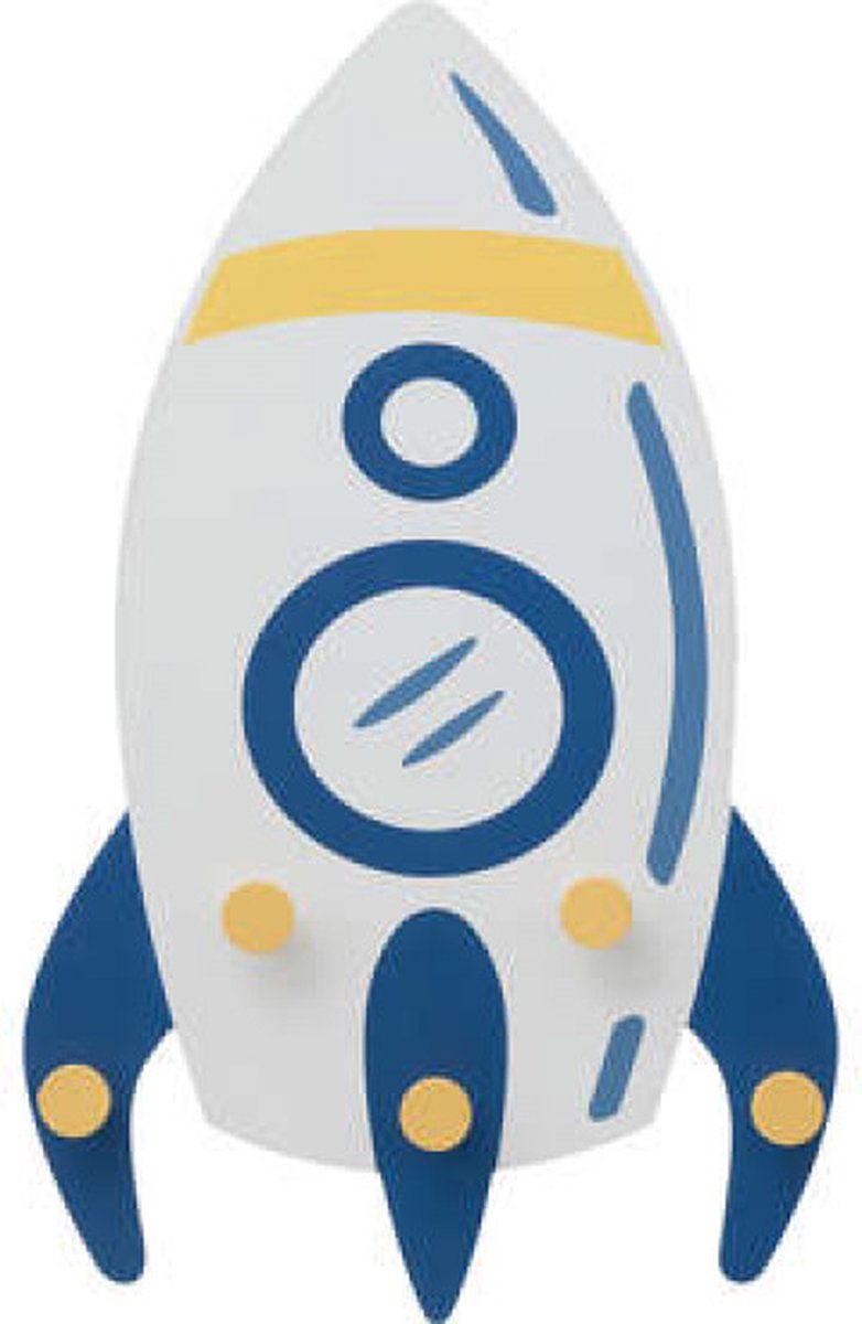 Atmosphera Kids Rocket coat rack with 3 hooks - Space - Blue