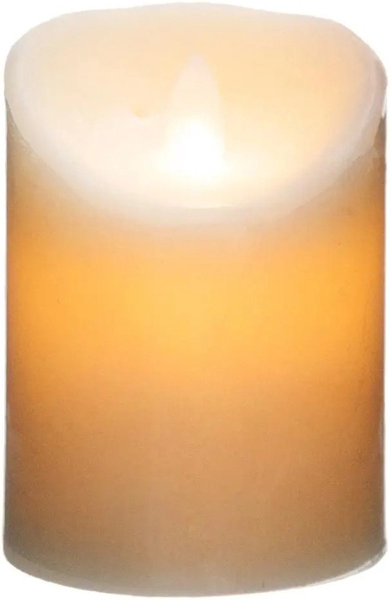 Bougie LED pilier Atmosphera - 1 pièce - Lumière chaude - Blanc - 7,5 x 10 cm