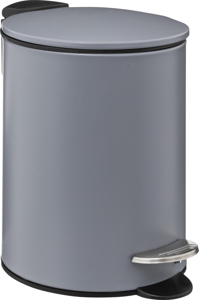5Five pedaalemmer van metaal, 3 liter – soft close, donkergrijs