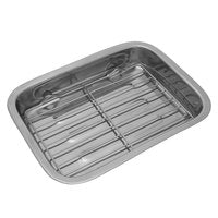 Kinghoff 1376 - Plat à Rôtir, Plaque de Cuisson avec Grille - 31 x 22 x 5.5 cm