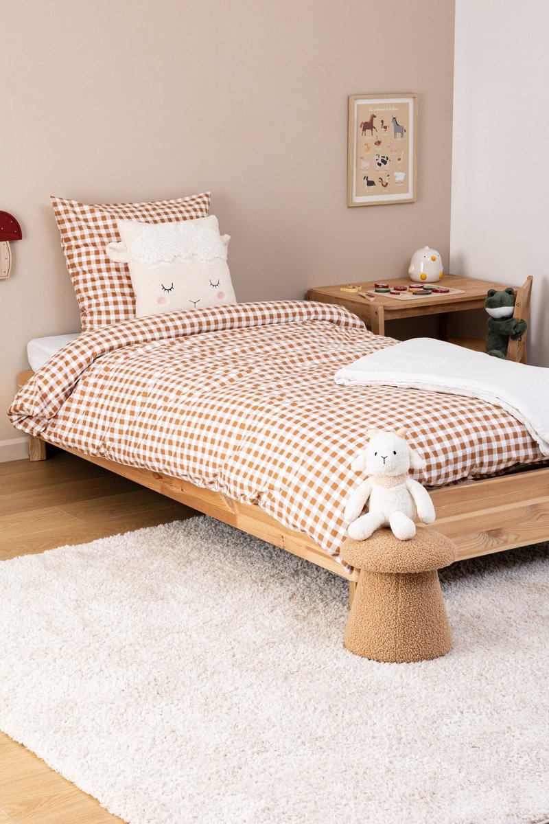 Atmosphera Kids Dekbedovertrek set met 1 kussensloop 140x200cm/65x65cm - Gingham