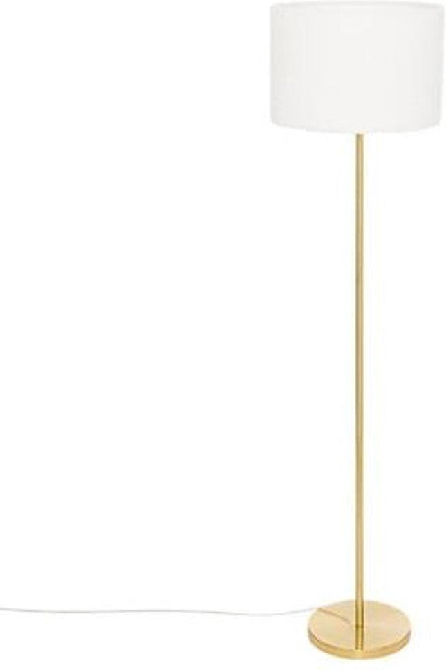 Atmosphera vloerlamp Tina – goud met witte bouclé kap, Ø 37 x 150 cm, E27