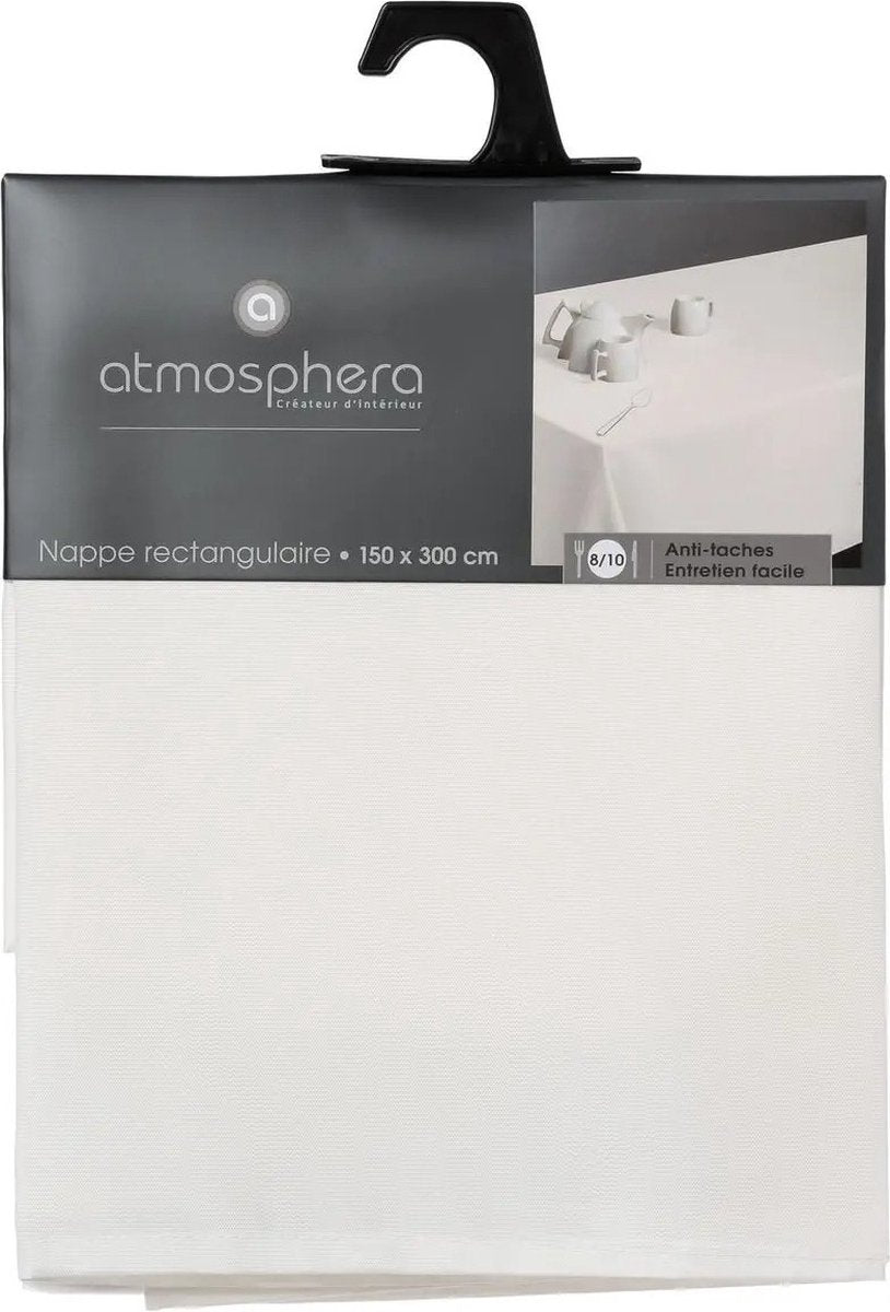 Atmosphera Tablecloth - 300 x 150 cm - ivory white - Dining table tablecloths - polyester