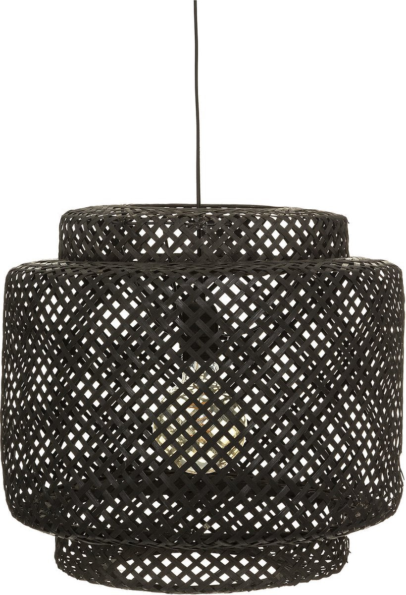 Atmosphera Woven Bamboo Pendant Light - 40 x 38 cm - Black