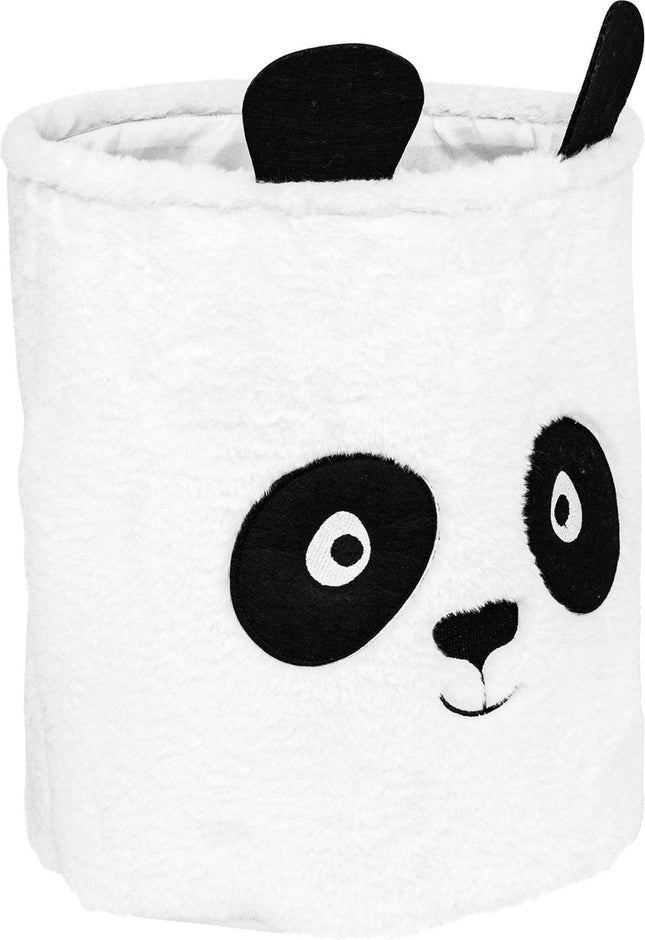 Atmosphera Panda Opvouwbare Mand - Opberger - Ø35xH40 cm - Zwart / Wit