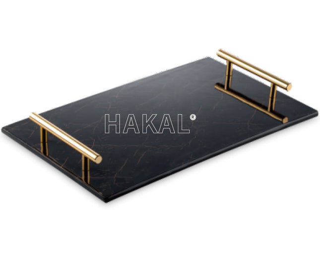 Dienblad zwart met gouden handvaten – plateau 30 x 20 cm – foto 2