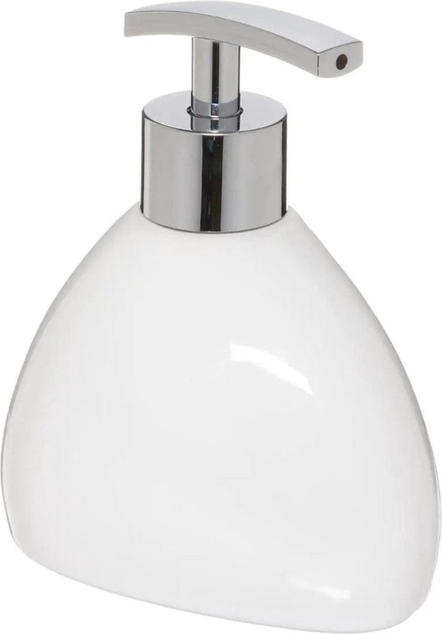 5Five zeepdispenser van keramiek – wit zeeppompje, 300 ml